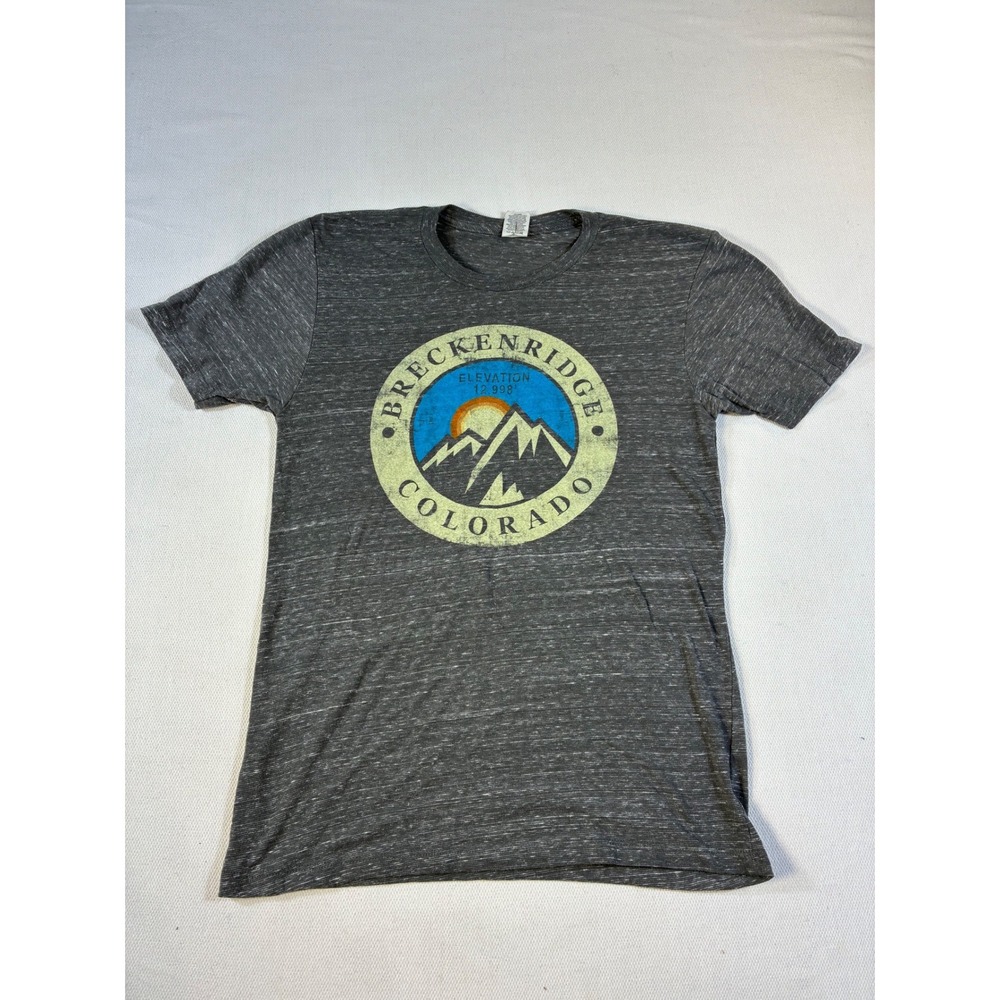 Pacific Breckenridge Colorado Mountain‎ Graphic T-Shirt Gray Men's Small